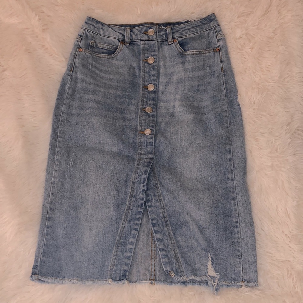 Denim midi skirt